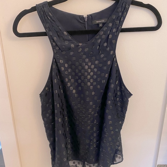 RW&Co Spotted Tank in Navy - Picture 1 of 6